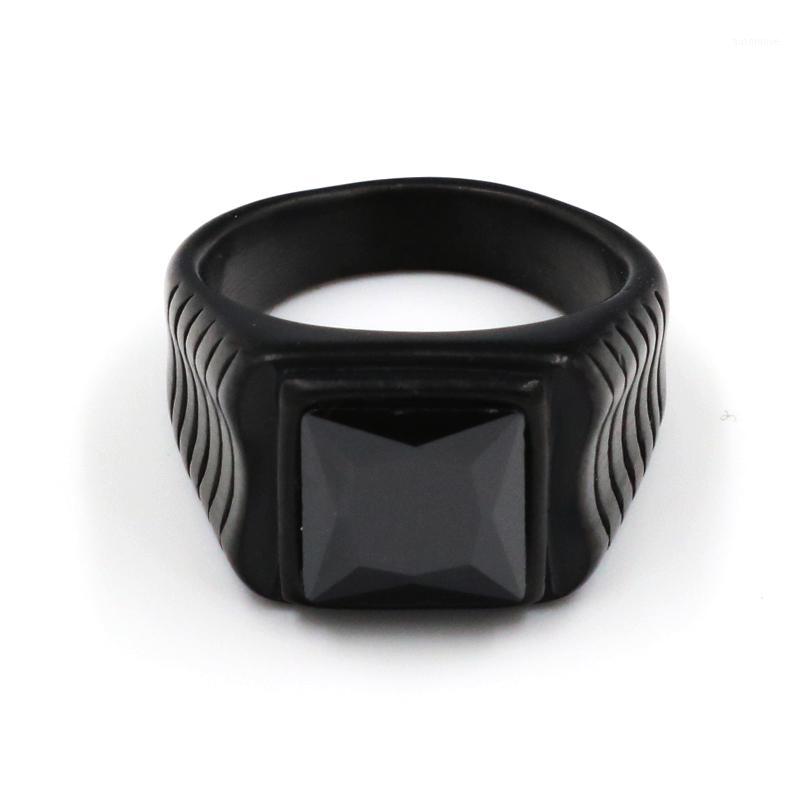 

Steady men Blue Black Color Ring 316L Titanium Stainless Steel Cool Square Black Stone Fashion Rings For Men Jewelry Wholesale1