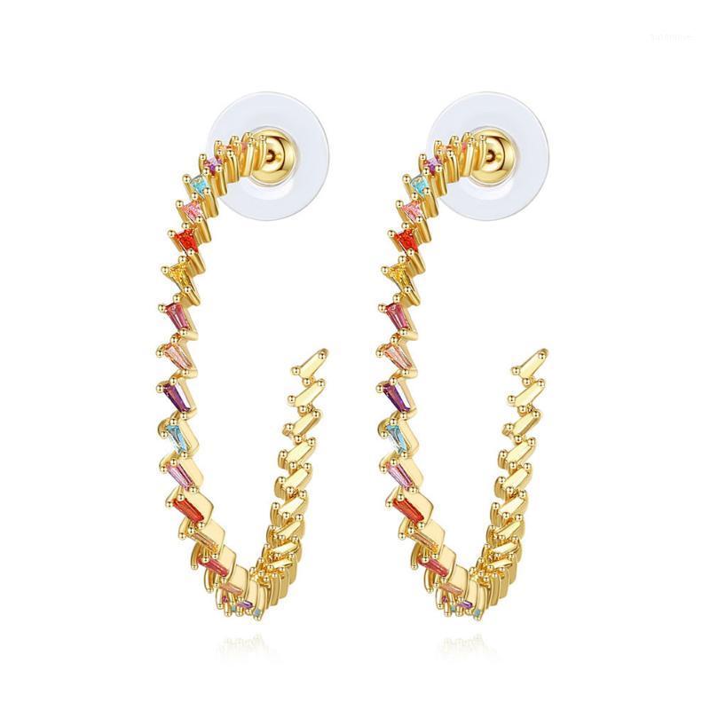 

Big Circle Colorful Cubic Zirconia Hoop Earrings for Women Wedding Party Bohemia Earrings Fashion Jewelry Brincos1