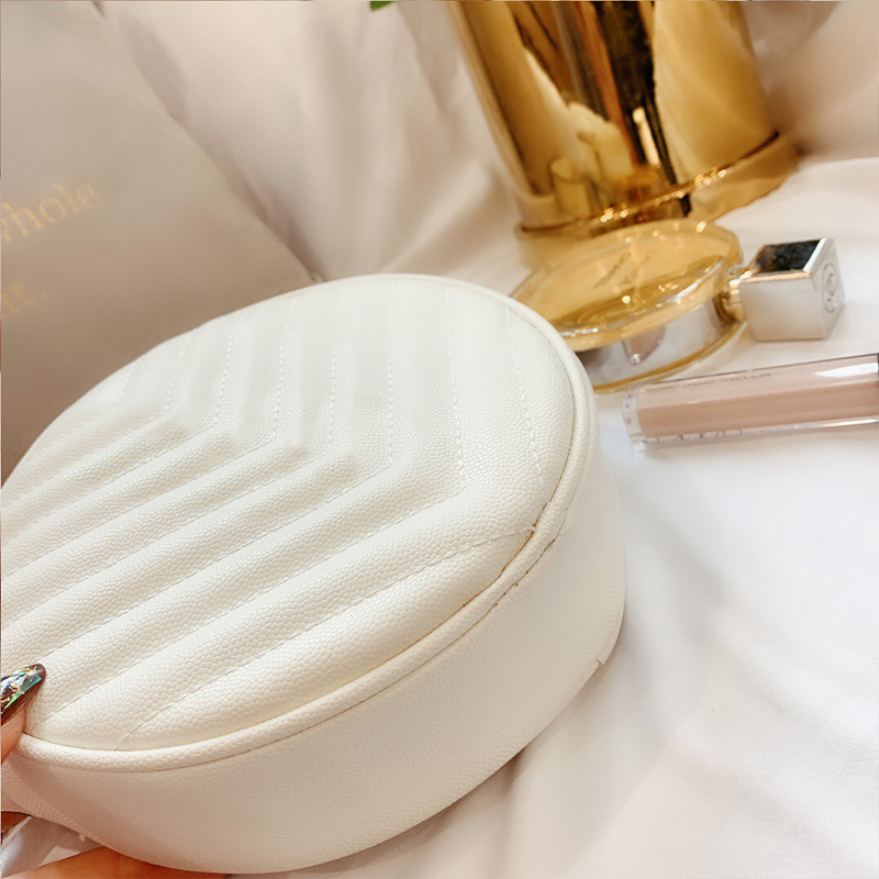 

2020 Women Crossbody Bags Shoulder Bag Small Round Bag Designer Female Handbag For Women PU Leather Retro Chain White