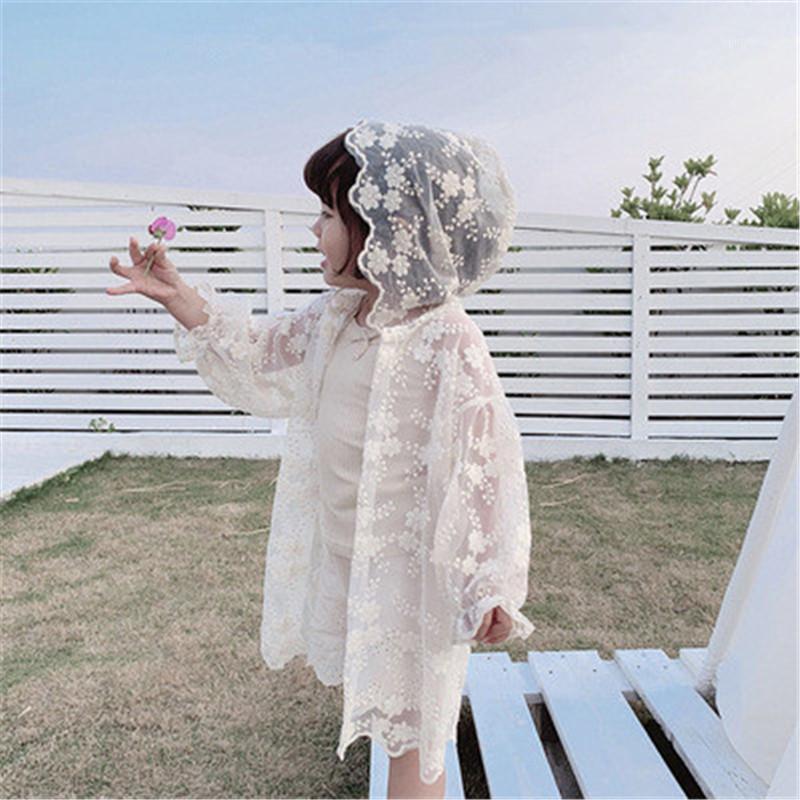 

Girls Lace Sunscreen Coat Mosquito Sun Protection Long Girls Cardigan Outerwear Kids Hoodie Outerwear Princess Coat1, Beige
