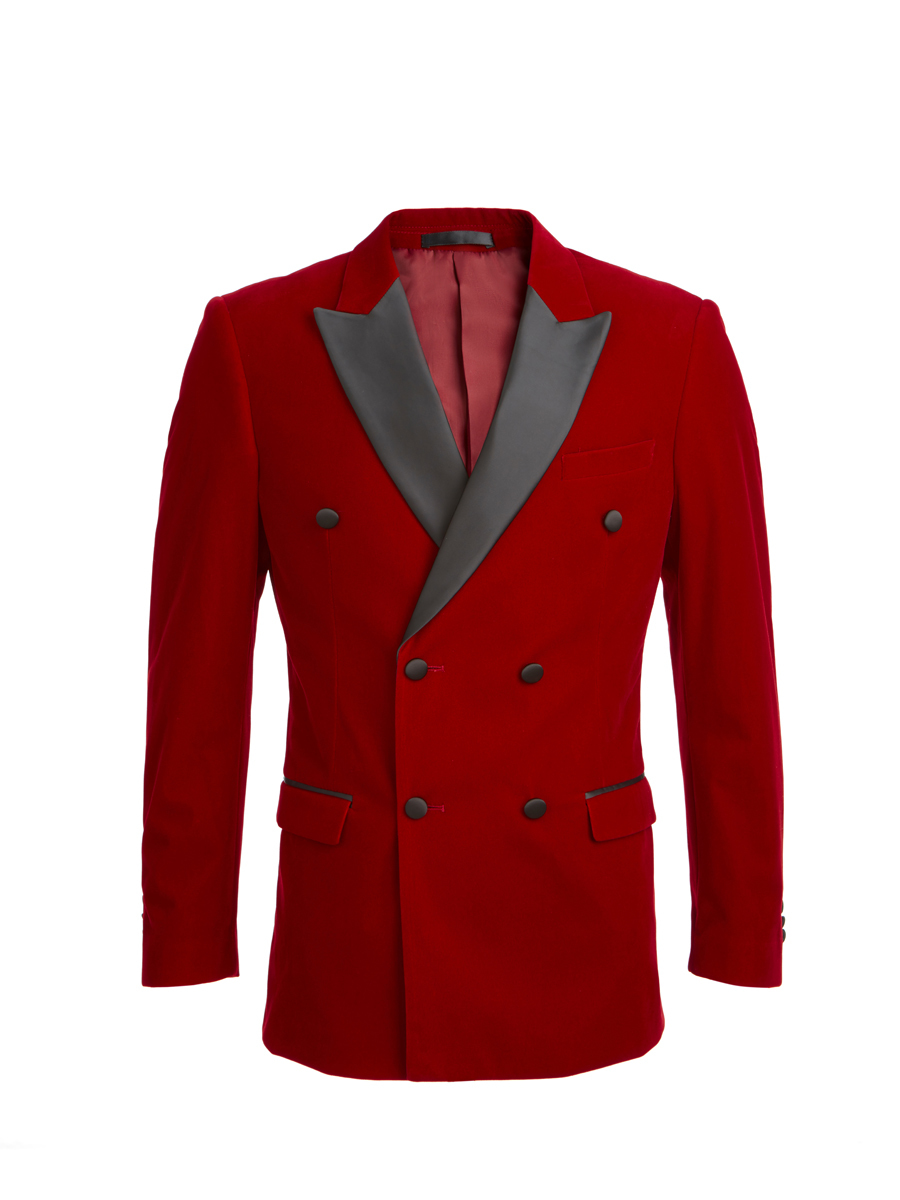 

2020 Double-breasted Men's Thin Wedding Banquet Groom Suit Clothing Plus Size Qf42, Red.