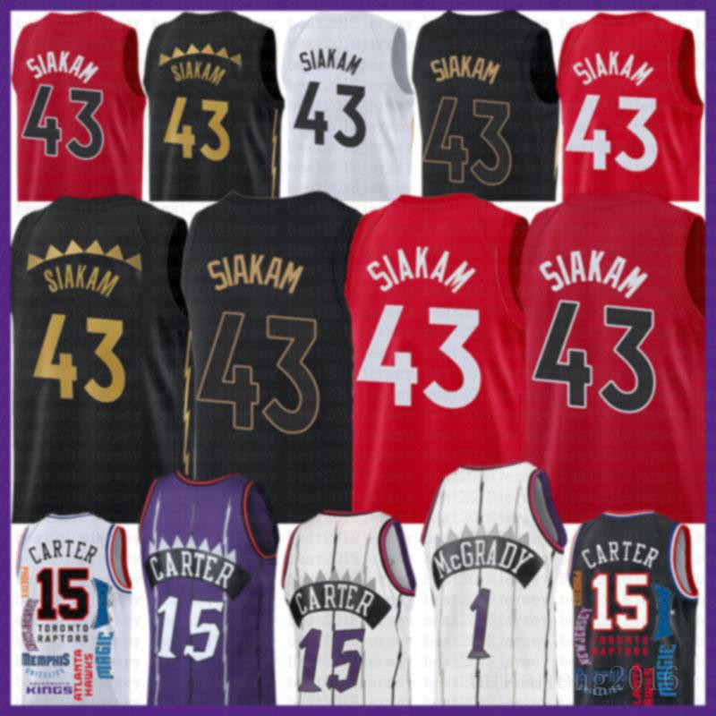 

2021 New Vince 15 Carter Basketball Jersey Pascal 43 Siakam Mens Kyle 7 Lowry Mesh Retro Tracy 1 McGrady Youth Kids Marcus 21 Camby Grey, Mens jersey fugu