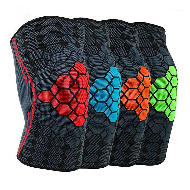 

1 PC Sports Knee Pads Colorful Nylon Fitness Knee Sleeve Fitness Gear Patella Brace Basketball Volleyball Protector Support1, Red