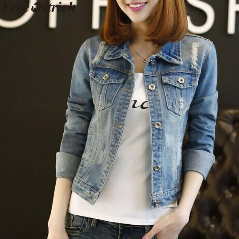 

Slim Fit Denim Jacket Women Long Sleeve Casual Solid Color Button Multi Pocket Coats Spring Autumn Fashion Plus Size Womens Tops, Blue