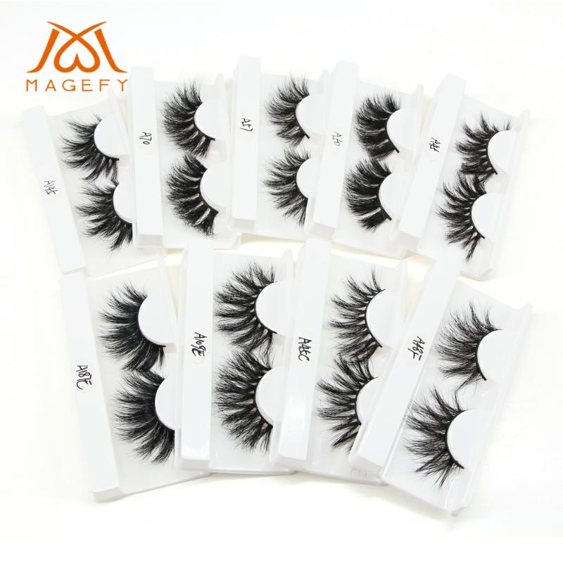 

10 Pairs 25mm 3D Mink Hair False Eyelashes Cross Wispy 25mm Long Lashes Extension Volume Fake Lashes Makeup Mink Eyelashes