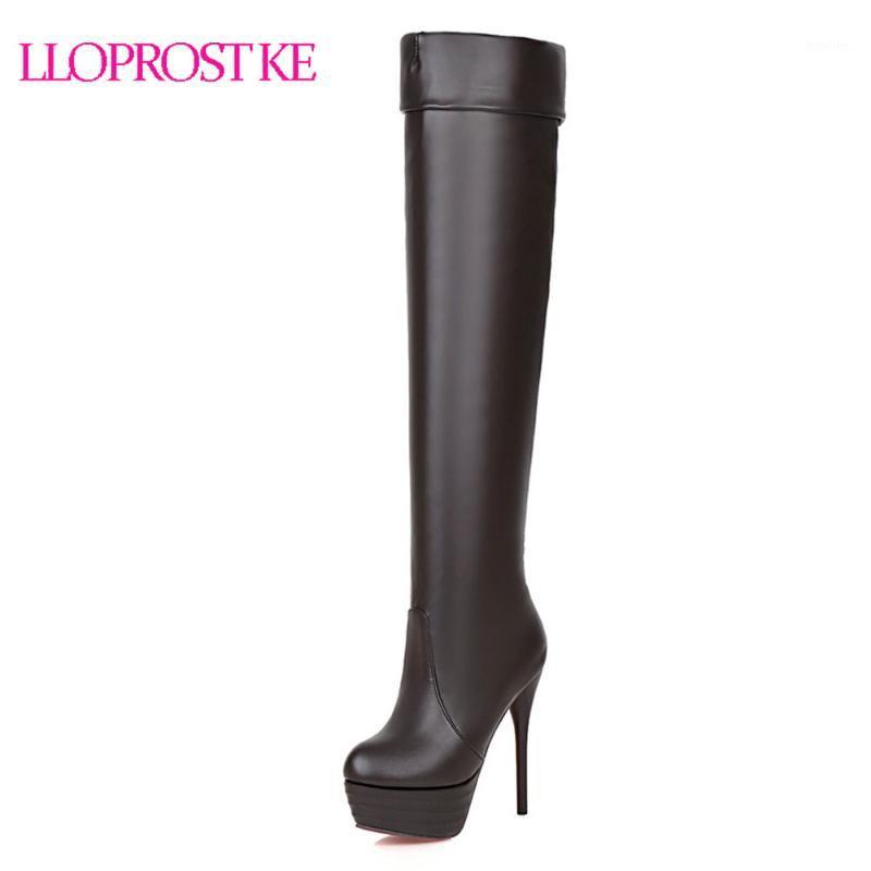 

Lloprost ke Fashion Autumn Winter Long Boots 3 Colors Women Thin High Heeled Over the Knee Slim Boots Shoes Botas Mujer MY8391, White