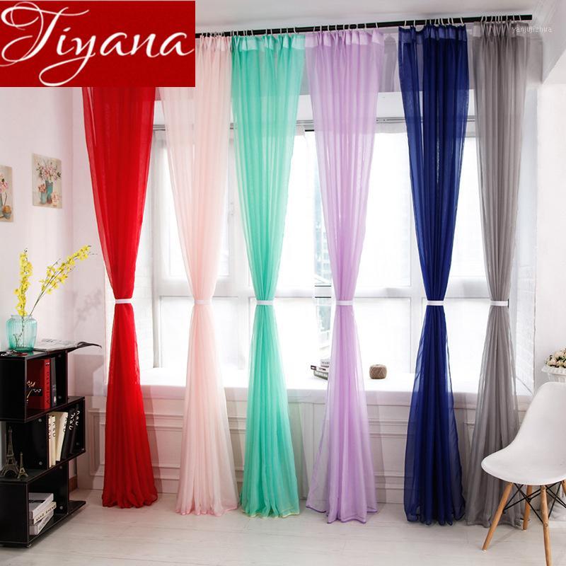 

Colorful Rainbow Sheer Curtain Pure Solid Grey Voile for Living Room Bay Black Kitchen Drape Custom Made Panel Cortinas T&184#301, White tulle