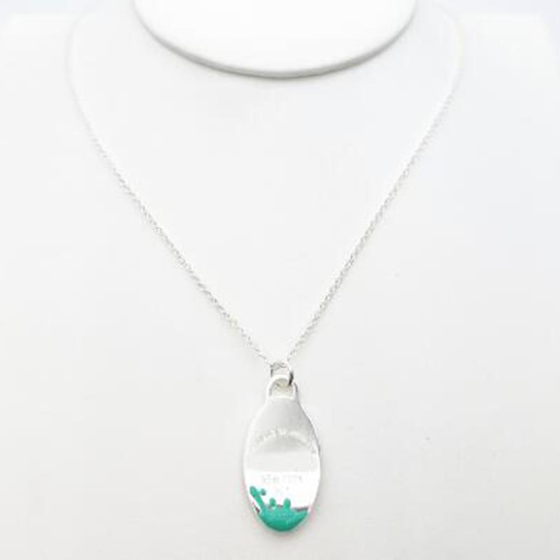 

Chains TIF 2021 Fashion Oval Pendant Necklace Exquisite Women's S925 Sterling Silver Jewelry