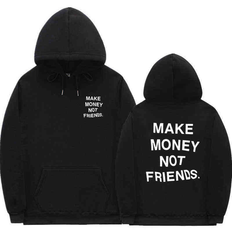 

Streetwear Make Money Not Friends Hoodies Men/women Fashion Print Couple Clothes Sudadera Hombre Black White Hoody Sweatshirt, Blue ms591