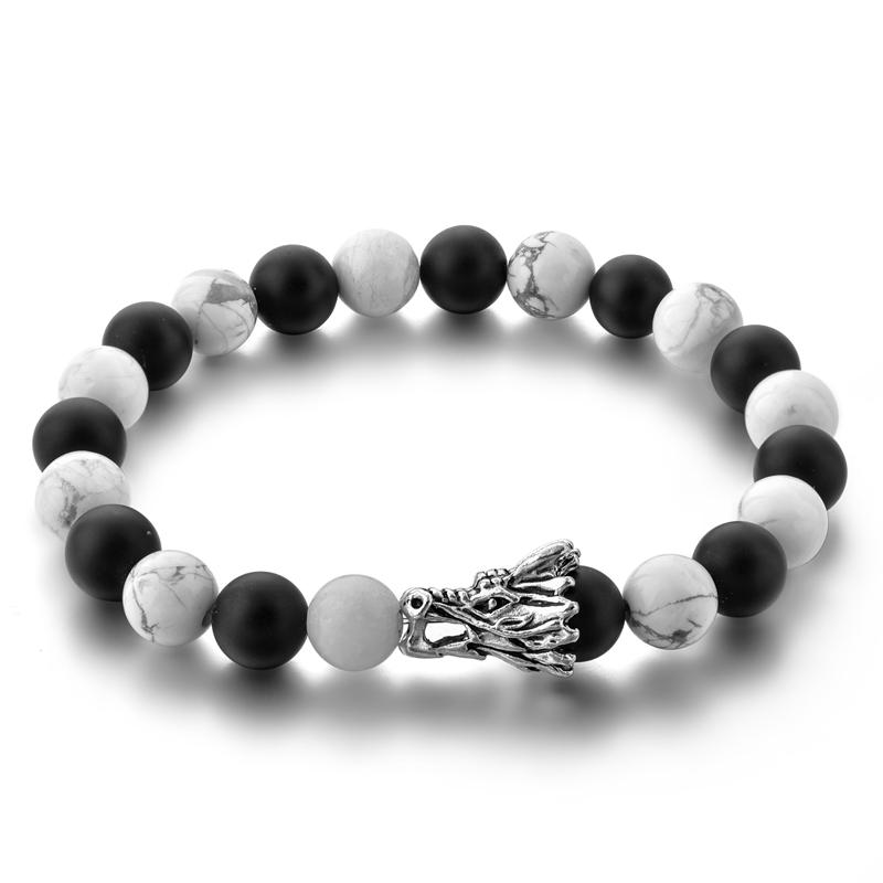 

LongWay Black and White Stone Piano Beads Beaded Bracelet For Woman Chinese Long Head Cool DIY Bangles Women SBR190052