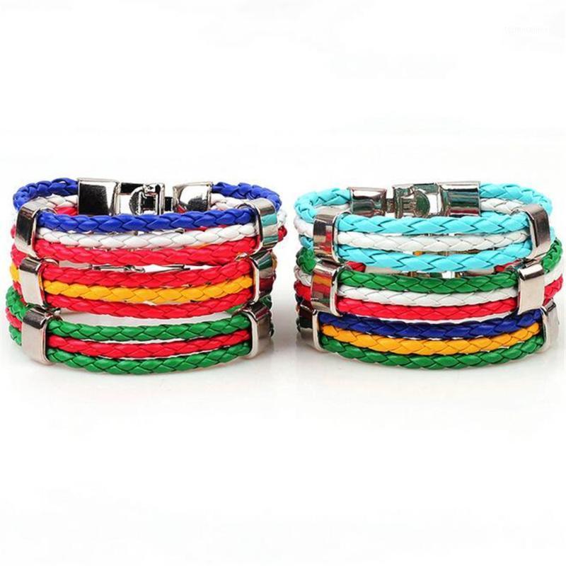 

Tennis Unisex National Flag Leather Bracelet Shellhard Men Women Weave Braided Handmade Rope Wristband Bracelets Bangles Jewelry1