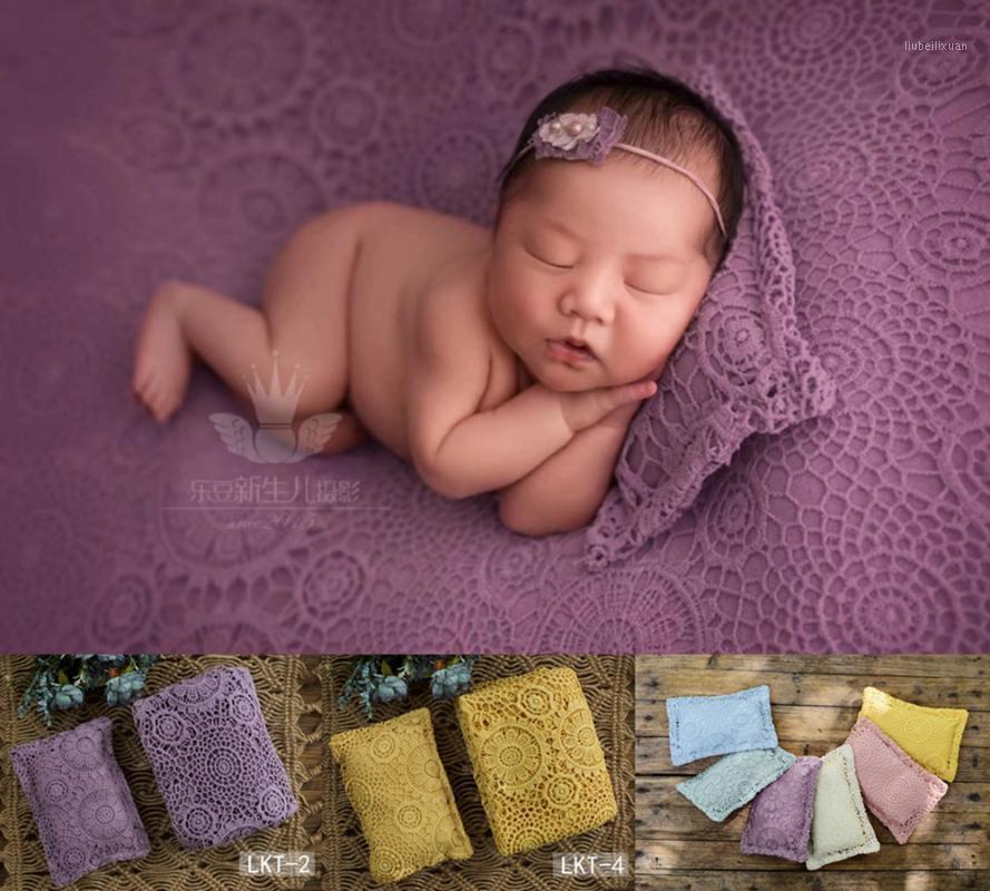 

120*120cm Hollow Lace Blanket Pillow Hat Newborn Photography Prop Background Baby Shooting Backdrop for Studio Accessories1, Lkt-6
