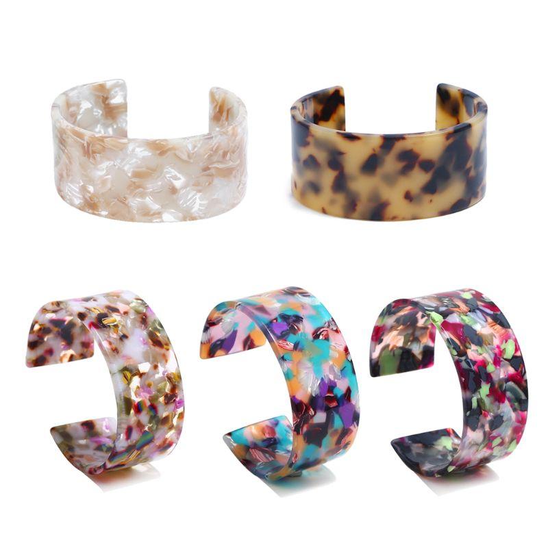 

Acrylic Tortoise Shell Resin Wide Leopard Print Fashion Jewelry