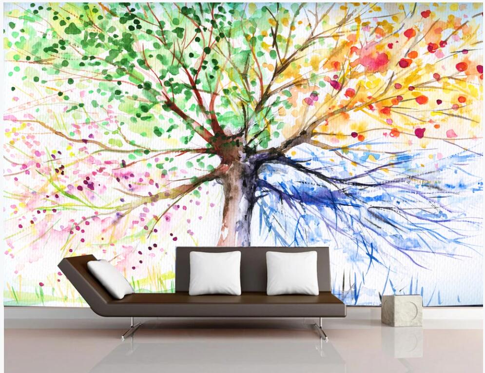 

3d wallpaper custom photo HD hand-painted big tree all year round living room home decor 3d wall murals wallpaper for walls 3 d, Non-woven wallpaper