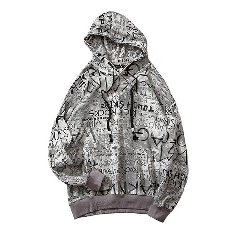 

2020 Autumn Cotton Sweat Shirt Hipster Print Men Hip Hop Hoodie Sweatshirt Letters Graffiti Streetwear Pullover Hoodies, Kg-1