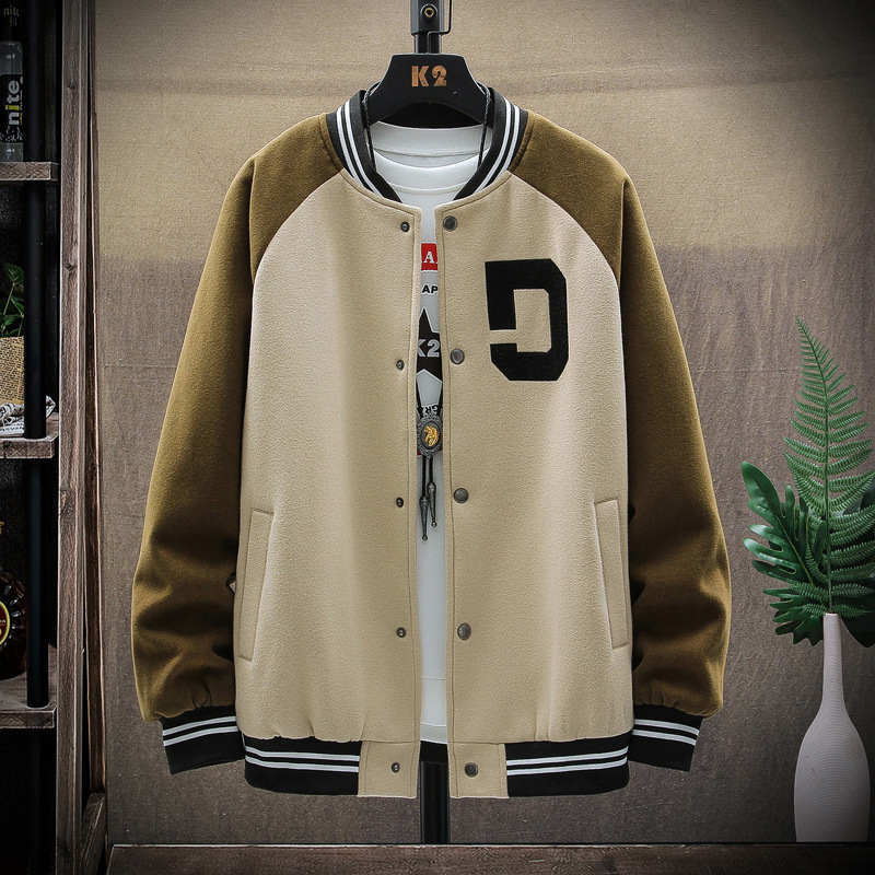 

20fw autumn men's jacket new trend baseball collar color matching jacket fashion casual sports jacket 3 colors size m-5xl, Black;brown