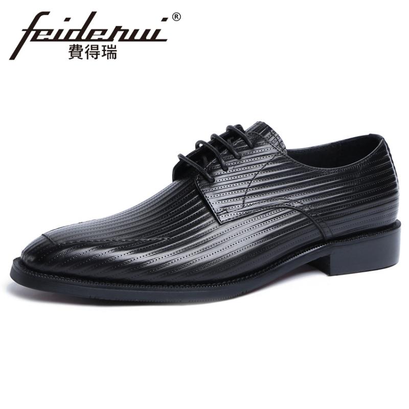 

High Quality Genuine Leather Men's Formal Dress Goodyear Groom Party Footwear Round Toe Derby Man Wedding Handmade Shoes YMX632, Black
