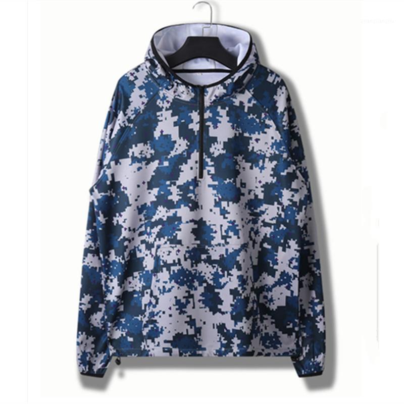 

Adult Camouflage Sports Coat Hooded Half Zip Running Jacket Loose Trendy Windbreaker Basketball Football Jogging Outdoor Sweater1, Jy04 gray