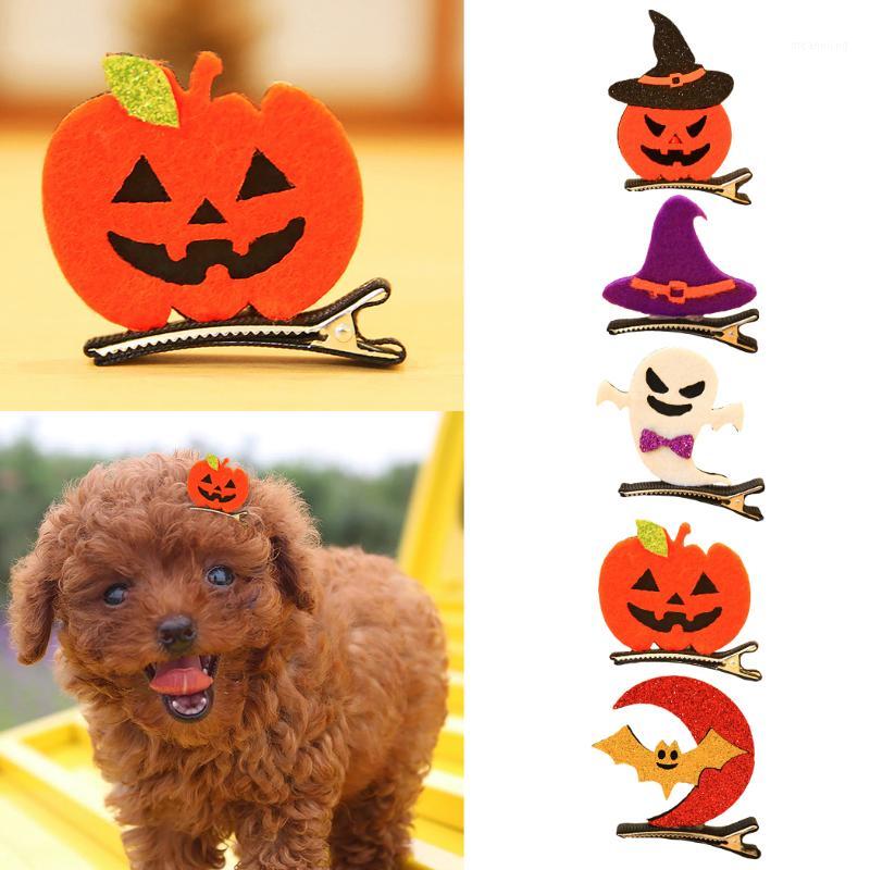 

Cute Pumpkin Hair Clips for Dog Hair Bows Halloween Pet Cat Dog Bows Grooming Accessories For Puppy Chihuahua Teddy1, Moon bat