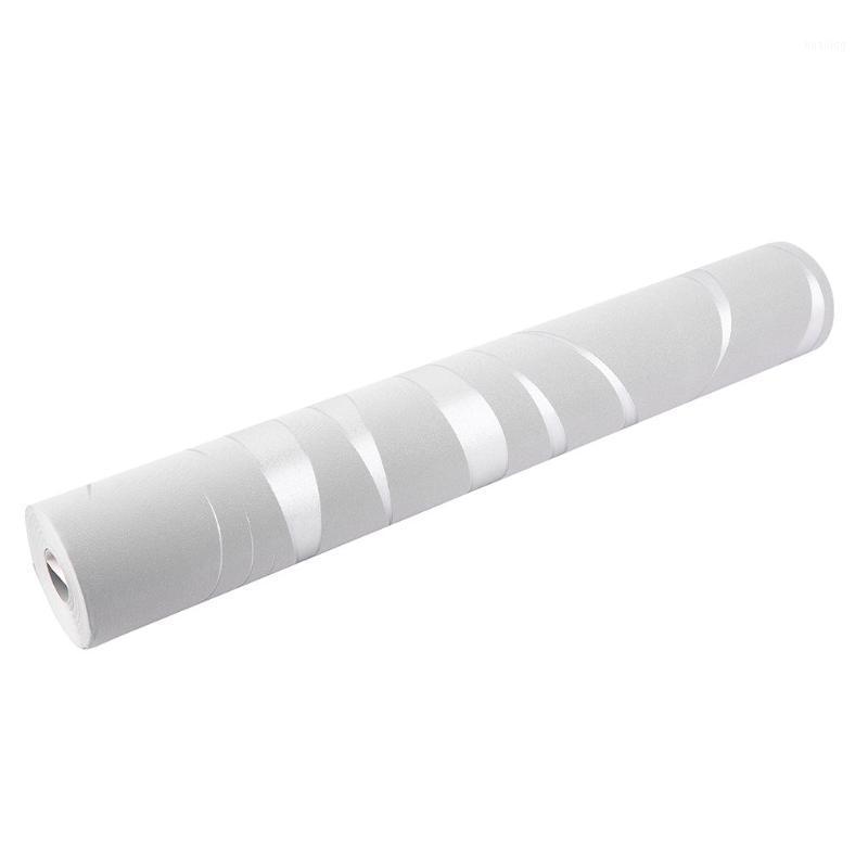 

10M Home Improvement High-End 3D Wave Flocking Wallpaper Rolls For Living Room Wall Covering Decor 7 Colors Wholesale1, Silver gray