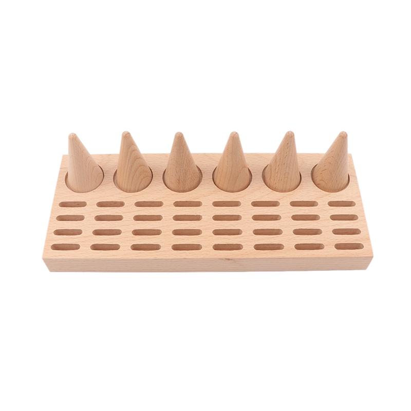 

Natural Wood Finger Ring Stand Jewelry Display Holder Showcase Bracelets Display