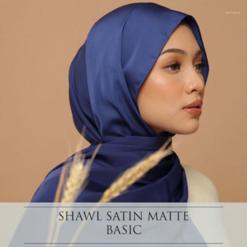 

New Trendy Matte Silk Satin Long Size Plain Basic Shawls Women Dress Hijab Solider Color Satin Scarf1