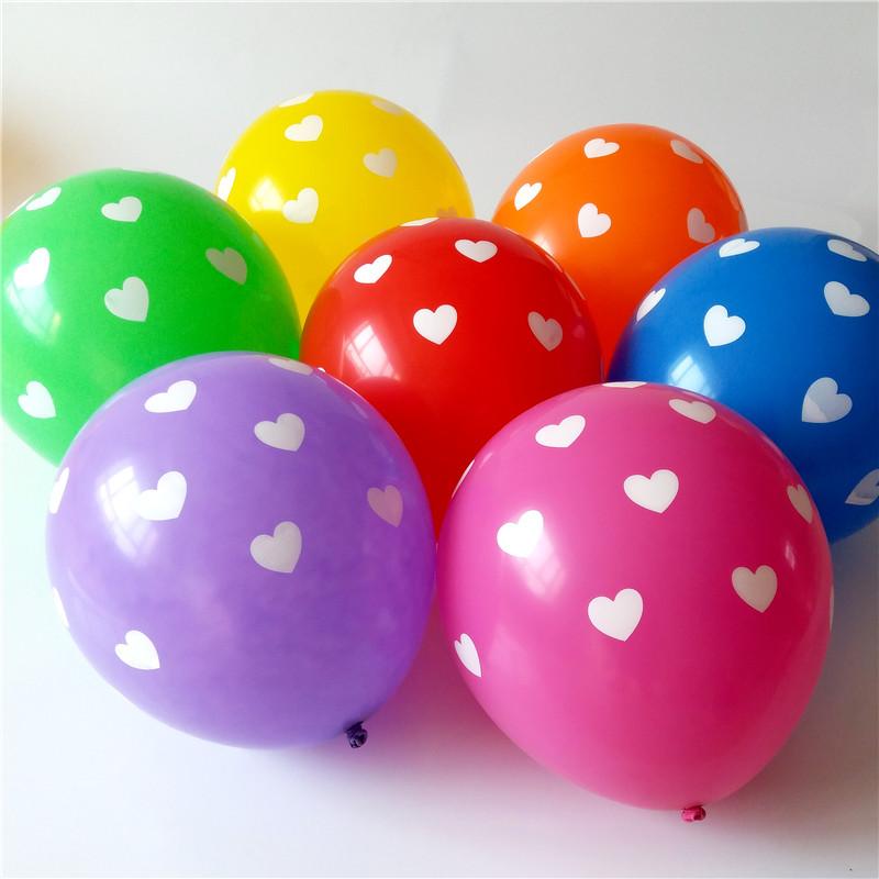 

2020 New candy colored heart balloons 30/50 /100pcs 12inch 2.8g printing latex ballon wedding happy Brithadys decoration toys