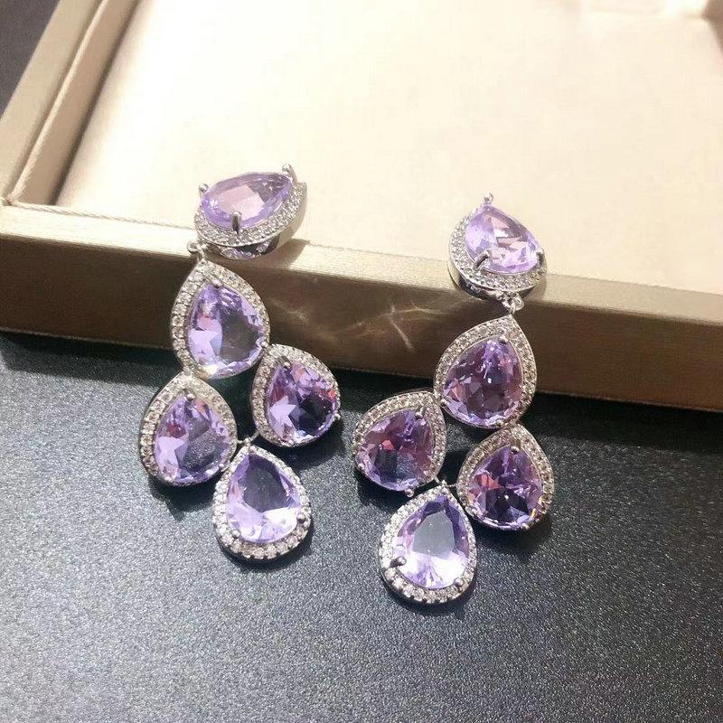 

Bilincolor Light Purple Waterdrop Fashion Earrings for Women
