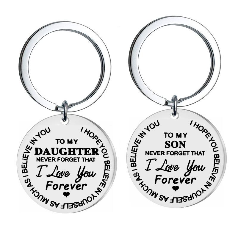 

To My Son Daughter Keychain Man Key Chain Bags Women Key Ring Chain for Pants Kids Pendant High Quality Holder Alloy Brelok