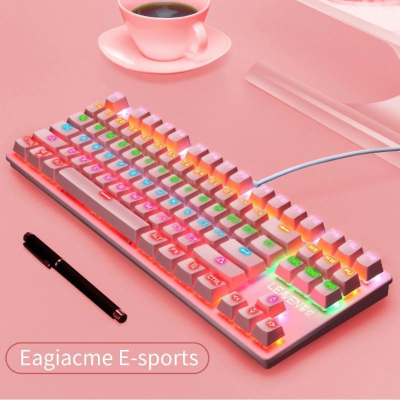 

Mechanical Keyboard Gamer 87 keys 4 MX Switch Optional Gaming Keyboards for Tablet Desktop USB Wired Keyboard Backlight1