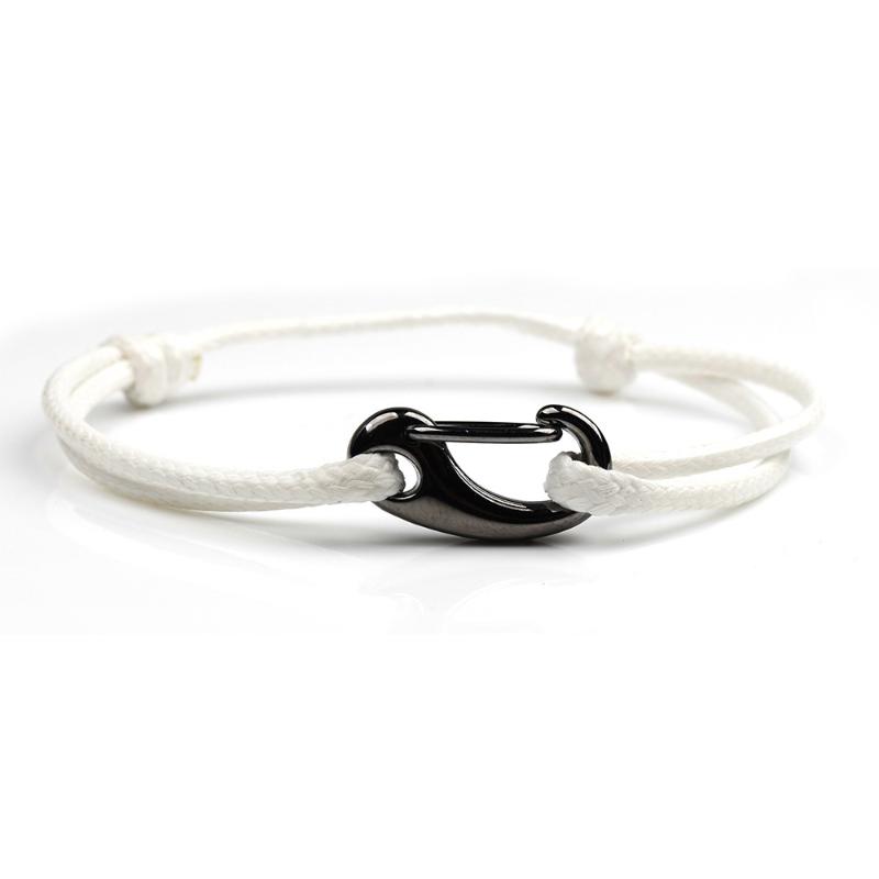 

New Gun Black Buckle Wear Bracelet Lovers Hand Rope 2mm String Adjustable Braid