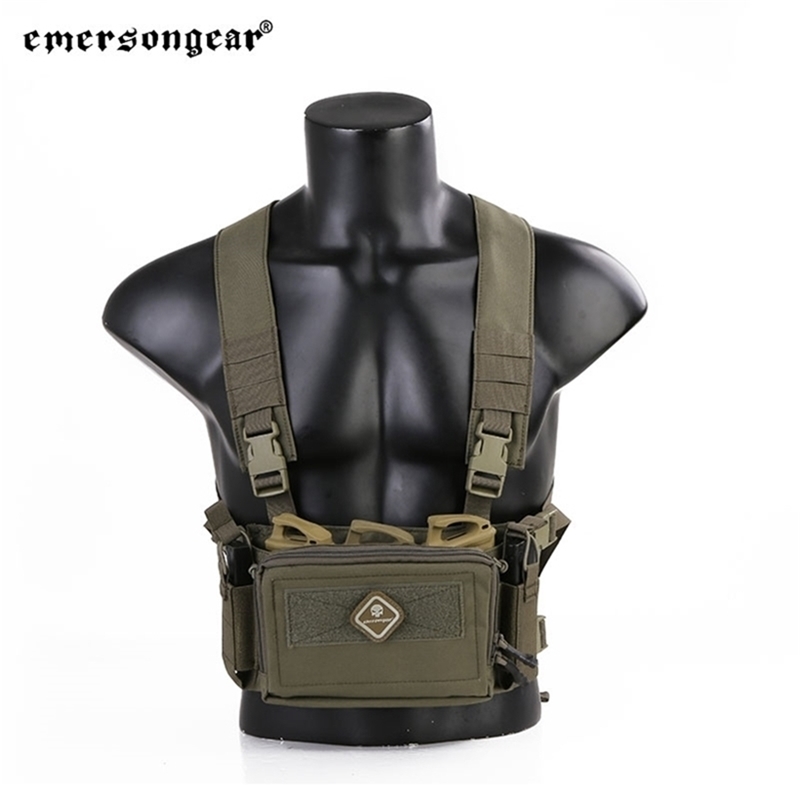 

Emersongear Emerson D3CR Micro Chest Rig Modular Adjustable Vest MOLLE Military Army Tactical Hunting Protect Airsoft Gear 201214, Bk