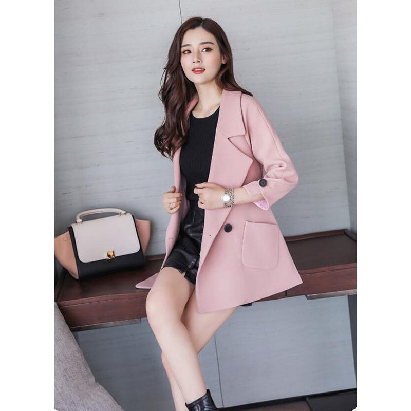 

2021 New Small Female Blouse Spring Single-breasted Fashion Coat Short Paragraph Elegant Wild Ladies'coat P8WP, White