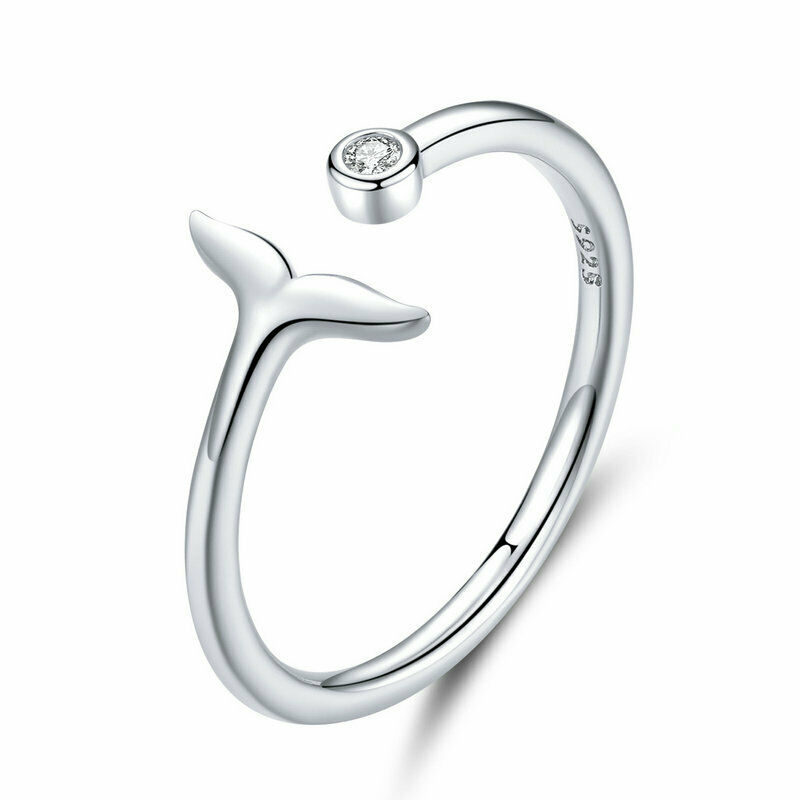 

Fashion European Mermaid's Tail Open Finger Rings Women Girls Jewelry 925 Sterling Silver