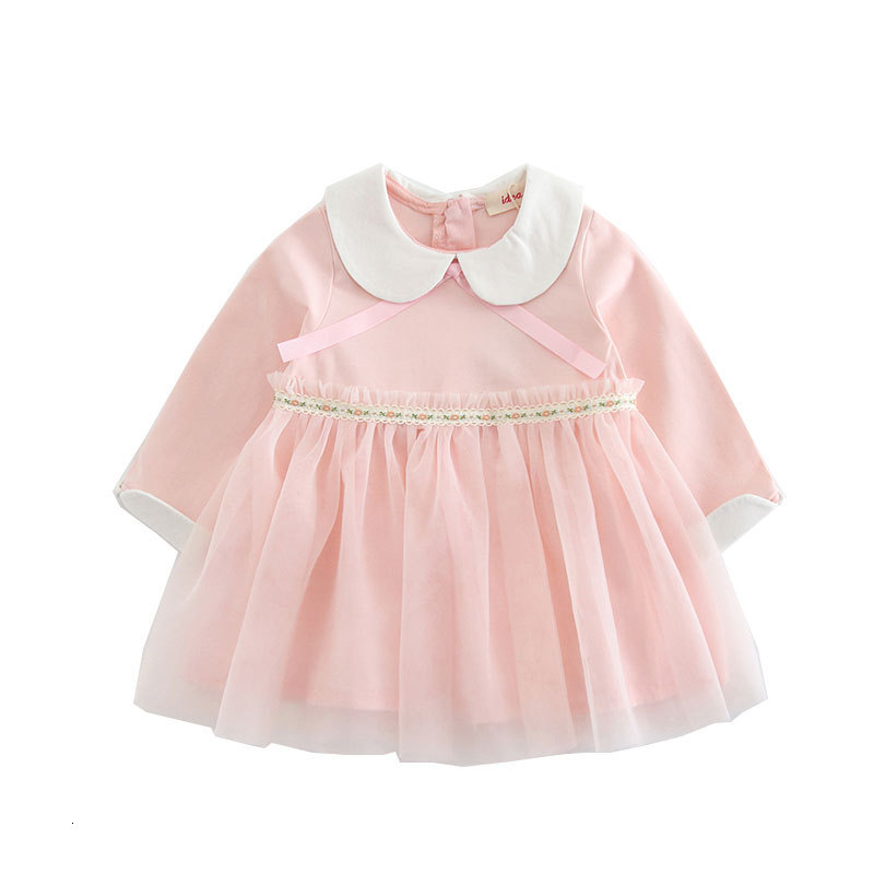 

2021 New Spring Baby for Girls Peter Pan Collar Wedding Kids Tutu Children Princess Party Es Ball Gown 0-4y Zdas, Blue