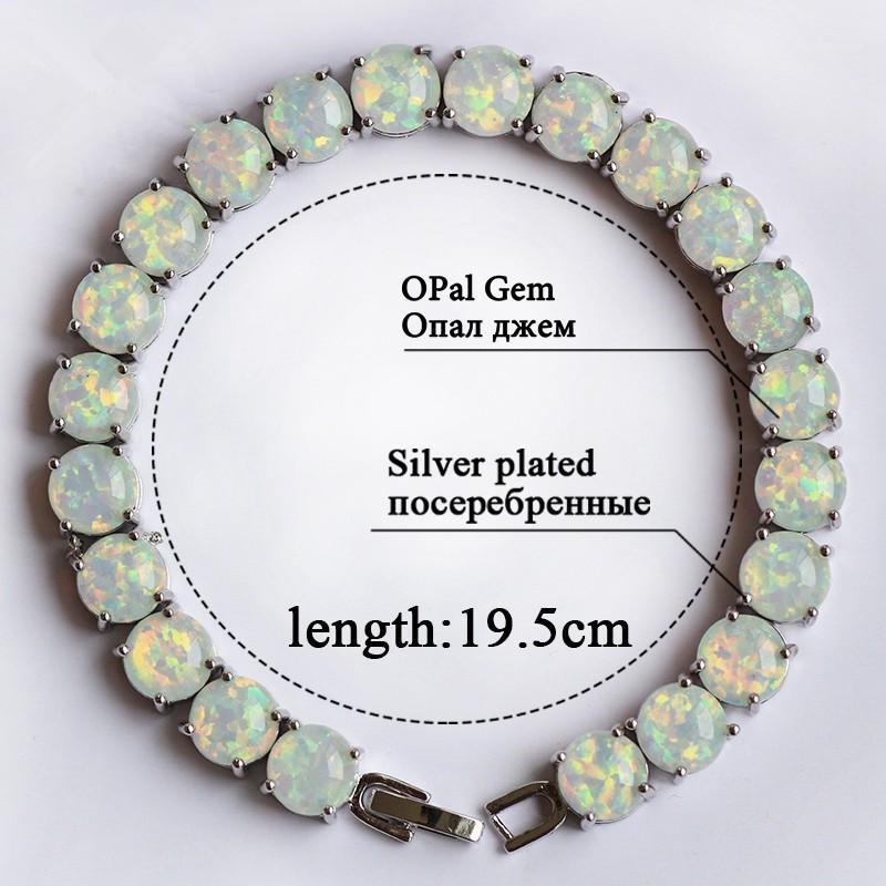 

SZ0043 Round White Opal Bracelets & Bangles for Women Jewelry1