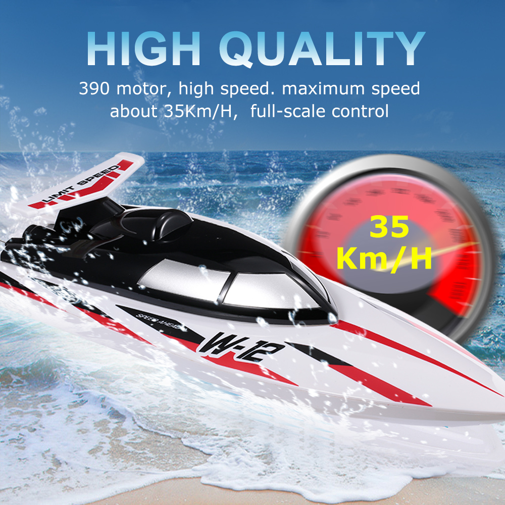 

WLtoys WL912-A Waterproof RC Boat 2.4G 35KM/H High Speed RC Boat Capsize Protection Remote Control Racing RC Boat for Kids, Red