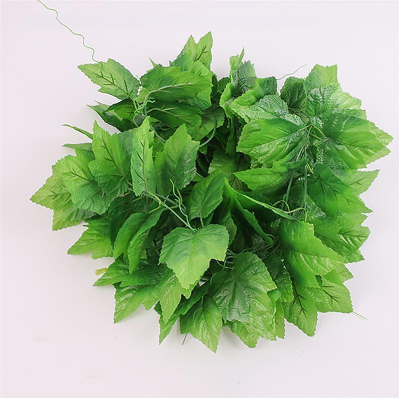 

2PCS Lifelike Artificial Plant Simulation Grape Leaf Vine Wall Hanging Ornament Ceiling Decoration Fake Flower Leaves Home Decor1