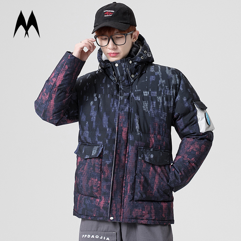 

Print White Duck Down Jacket Men 2020 New Winter Down Coats Mens Thick Warm Hooded Jacket Streetwear Korean Style Outerwear, Cs2216purple