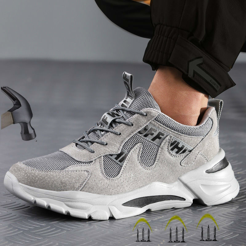 

Lightweight Steel Toe Work Safety Shoes Men Women Indestructible Working Boots Waterproof Sneakers Non-slip Industrial Boots 201019, B02 beige