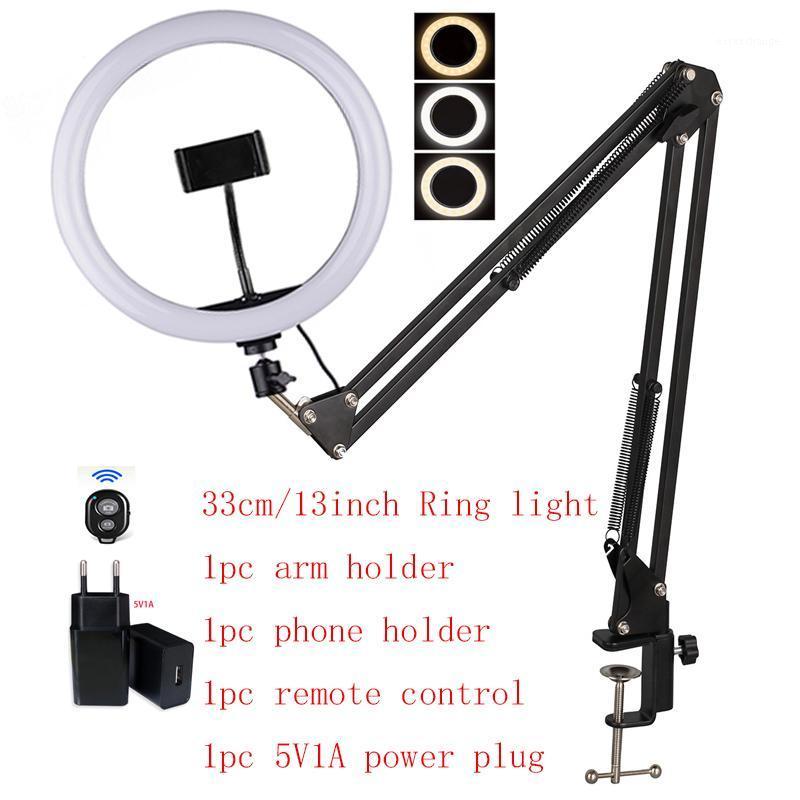 

16cm 26cm 33cm Ring Light with Arm Table Holder white yellow 3colors lights with 1pc Remote Control 1pc Phone Holder1
