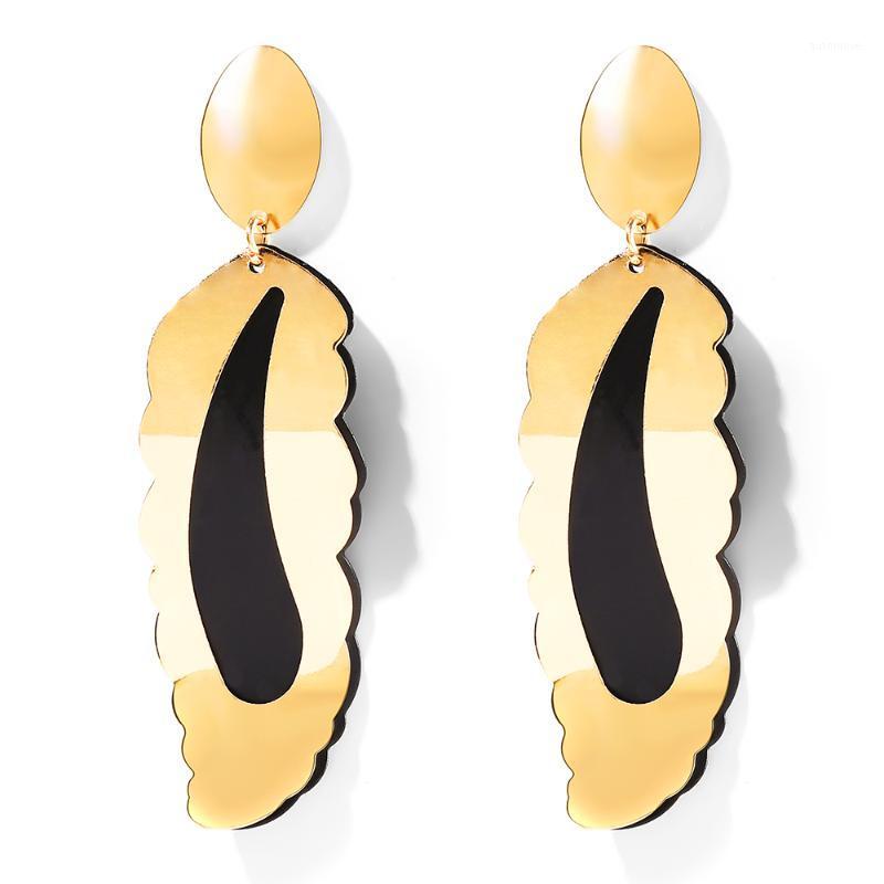 

WYBU Fashion Golden&Black Double Layer Leaves Pendant Drop Earring For Women Goden Ear Studs Plant Earing Drop Party Earring1