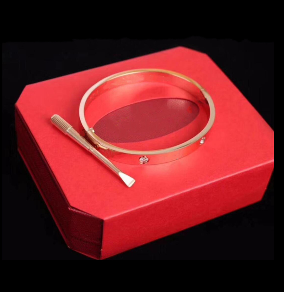 

Love Bracelets 316L TiTitanium Bangle Classic Bangles For Lover Fashion turnbuckle Bracelet Wristband Wedding Rose Gold Thanksgiving Day Jewelry with box 15-20cm