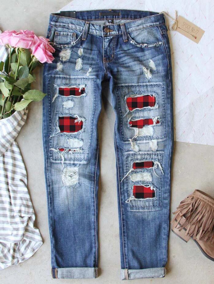 

Breen for Women in Torn P2007 Brem Pants with High Waist Nn47, Blue