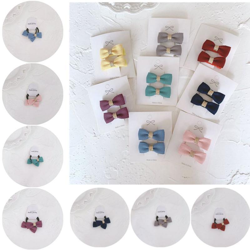 

5set/lot Girls Bow Hair Clips for Children Hairpins Hair Accessories Solid Color Barrettes Simple Cloth Clip Kids Headdress1, Wine red clips