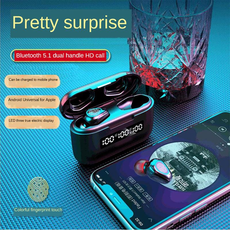 

NEW XX-G40 TWS Bluetooth 5.1 Earphones Wireless Earpiece 9D Stereo Sports Waterproof Earbuds Headsets With Microphone, White