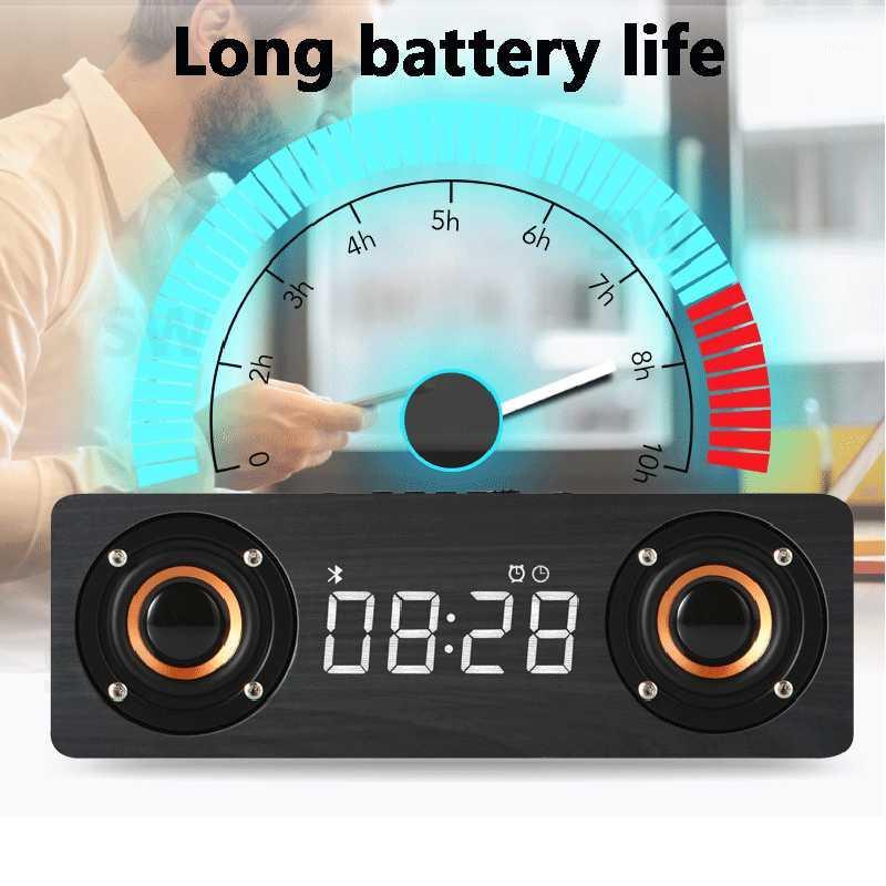 

column Bluetooth Speaker Home theater Alarm Clock Radio subwoofer Soundbar portable Wireless wood speaker for TV AUX USB1