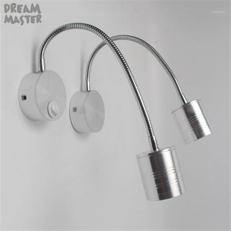 

2020 New 5W led flexible hose wall light L28cm L38cm neck bedside reading bending lamp mirror desk painting above lights 85-265V1
