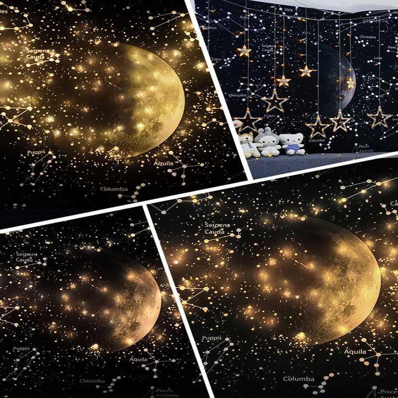 

Starry sky ins hanging cloth background cloth black moon background wall dormitory renovation bedside decoration wall 20201