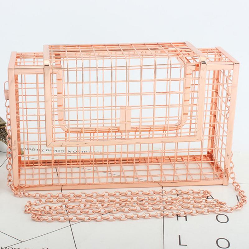 

Ms The fashion New Metal Hollow Transparent Shoulder Bags Clutch Oblique Dinner Party package, Bb